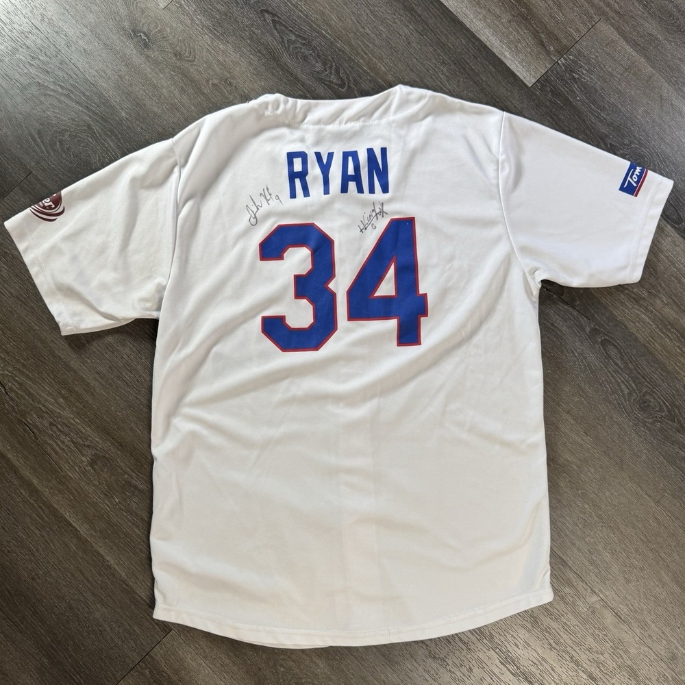 Nolan Ryan Signed Texas Rangers Jersey COA Size Large - Picture 1 of 5